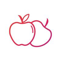Pomme icône. Pomme pente icône symbole vecteur illustration
