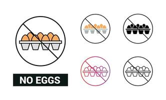 non des œufs icône ensemble vecteur illustration