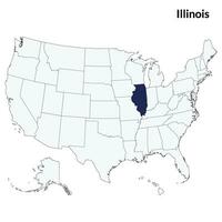 carte de Illinois. Illinois carte. Etats-Unis carte vecteur