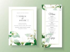 invitation de mariage minimaliste avec un design cala lily vecteur