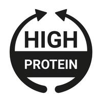 signe riche en protéines. icône d'alimentation et de régime pour indiquer une teneur élevée en protéines vecteur
