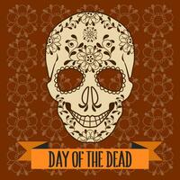 mexicain journée de le mort illustration avec décès masque crâne avec fleurs ornement. vacances carte, vecteur
