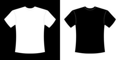 Vide noir et blanc T-shirt devant, modèle, maquette. ensemble de Pour des hommes t-shirts pour conception. vecteur