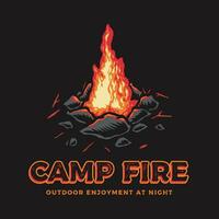 camp Feu logo conception vecteur illustration