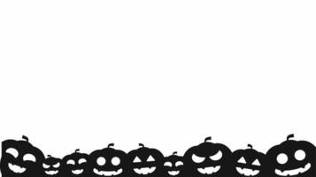 Facile jack o lanterne Halloween citrouille silhouette sur blanc Contexte avec copie espace pour texte vecteur