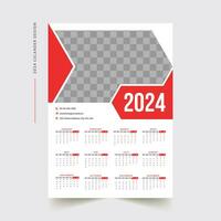 mur calendrier conception 2024 vecteur