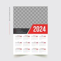 mur calendrier conception 2024 vecteur