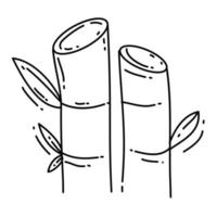 icône de la canne à sucre agricole. jeu d'icônes dessinées à la main, contour noir, vecteur