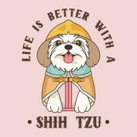 shih tzu T-shirt conception vecteur illustration