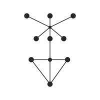 composés et des atomes graphique élément isolé. abstrait constellation, graphique symbole logo ou tatouage vecteur