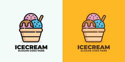 illustration vectorielle de crème glacée logo design vecteur