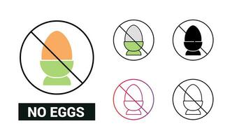 non des œufs icône ensemble vecteur illustration