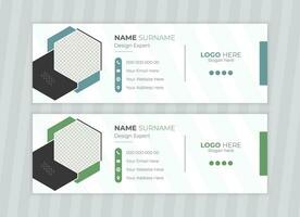 minimaliste email Signature et personnel social médias couverture conception vecteur