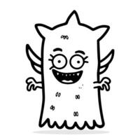 mignonne dessin animé monstre Frankenstein contour, coloration livre, des gamins Halloween illustration vecteur