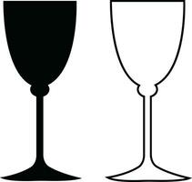 du vin des lunettes Icônes ensemble Facile symbole de bar, restaurant. . divers du vin verre plat ou ligne vecteur noir silhouette collection pour mobile concept et la toile conception.