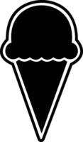 la glace crème cône icône moderne sucré vanille désert signe. branché noir plat ligne vecteur Chocolat fourrer symbole pour la toile site conception, bouton à mobile application. logotype.