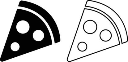 Pizza pièce plat ligne noir Icônes ensemble. vecteur mince signe de italien vite nourriture café logo. pizzeria pouvez être utilisé pour numérique produit, présentation, impression conception et plus