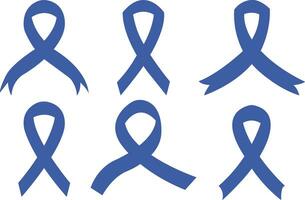 cancer ruban plat icône ensemble. vecteur conscience ruban bleu Couleur isolé sur international journée de cancer, monde cancer journée. conception modèle élément pour graphique collection