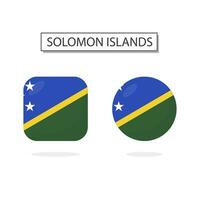 drapeau de Salomon îles 2 formes icône 3d dessin animé style. vecteur