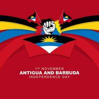 antigua et Barbuda indépendance journée est célèbre chaque année sur novembre 1, conception avec antigua drapeau. vecteur illustration