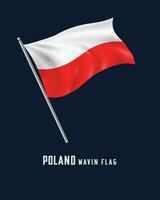 Pologne onduler drapeau vecteur