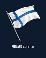 Finlande onduler drapeau vecteur