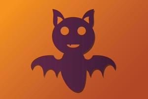 vecteur gratuit de fond halloween mignon petite illustration de chauve-souris