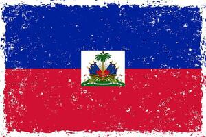 Haïti drapeau grunge affligé style vecteur
