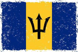 Barbade drapeau grunge affligé style vecteur