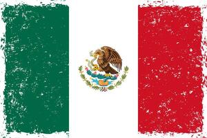 Mexique drapeau grunge affligé style vecteur