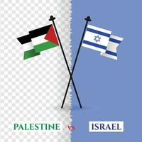 Palestine contre Israël drapeaux guerre, isolé sur une arrière-plan, vecteur illustration