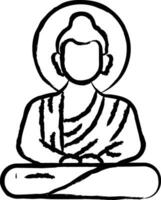 de bouddha empreinte main tiré vecteur illustration