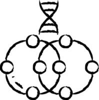 moléculaire ADN main tiré vecteur illustration