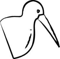 kiwi oiseau main tiré vecteur illustration