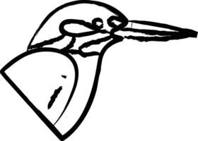 martin-pêcheur oiseau main tiré vecteur illustration