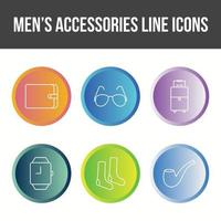 jeu d'icônes vectorielles accessoires pour hommes vecteur