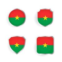 collection d'insignes et d'étiquettes de pays burkina faso vecteur