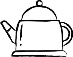 thé pot main tiré vecteur illustration