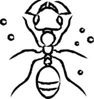 fourmi main tiré vecteur illustration