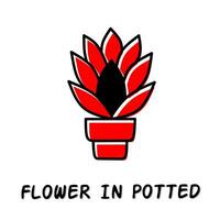 fleur dans mis en pot icône vecteur illustration. Stock vecteur.