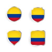 collection d'insignes et d'étiquettes de pays colombie vecteur