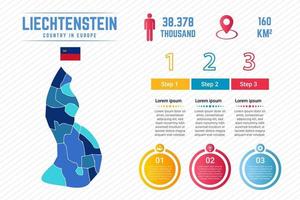 modèle infographique de carte colorée du liechtenstein vecteur