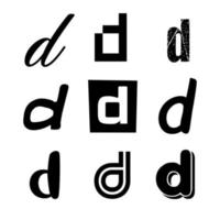 conception de l'alphabet petite lettre d vecteur