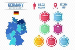 modèle d'infographie de carte colorée de l'allemagne vecteur