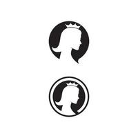 silhouette de visage de femme et création de logo de soins de beauté vecteur