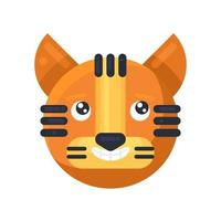 tigre bonheur positif emoji souriant vecteur