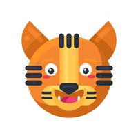 tigre heureux expression drôle comique emoji vecteur