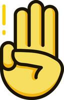 Trois doigt saluer icône emoji vecteur