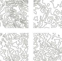 topographie modèle carré pour carte contour Contexte. vecteur illustration ensemble.