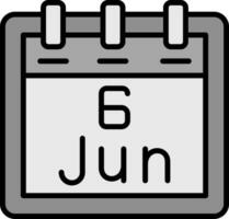 juin 6 vecteur icône